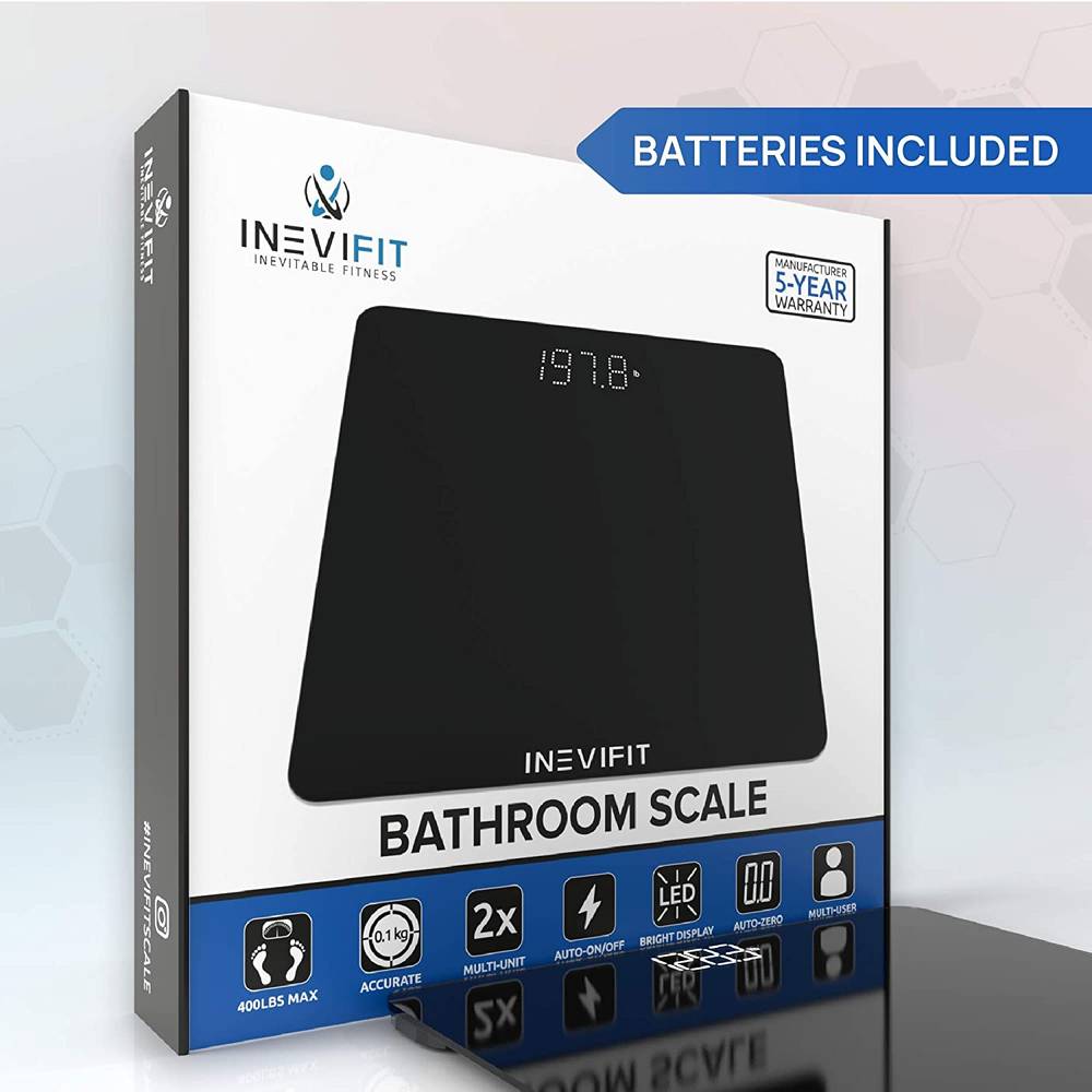 INEVIFIT Bathroom Scale (Open Box)  Black