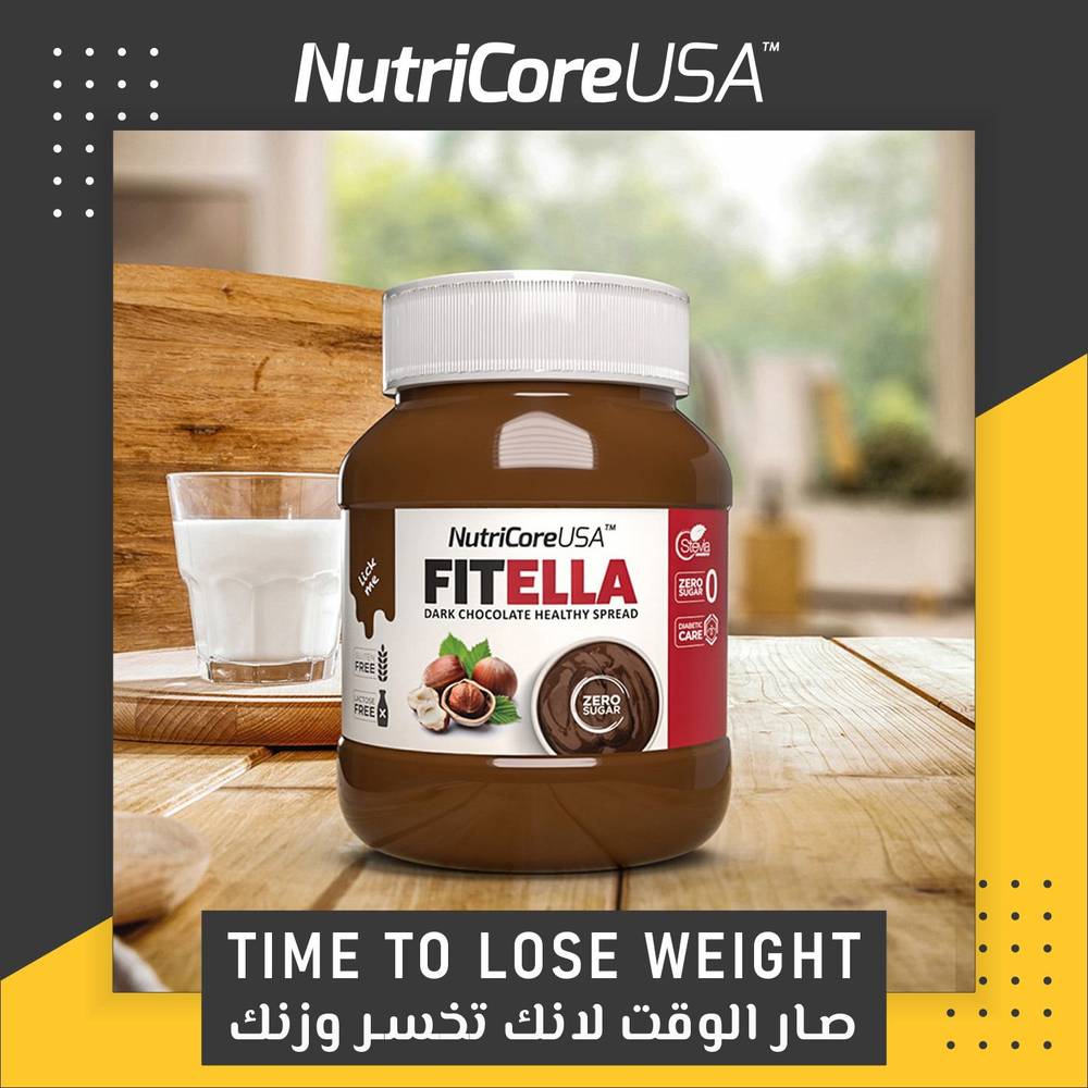 NutriCore Fitella Protein, Sugar Free Chocolate Spread (350g)  Original Chocolate (Max Protein)