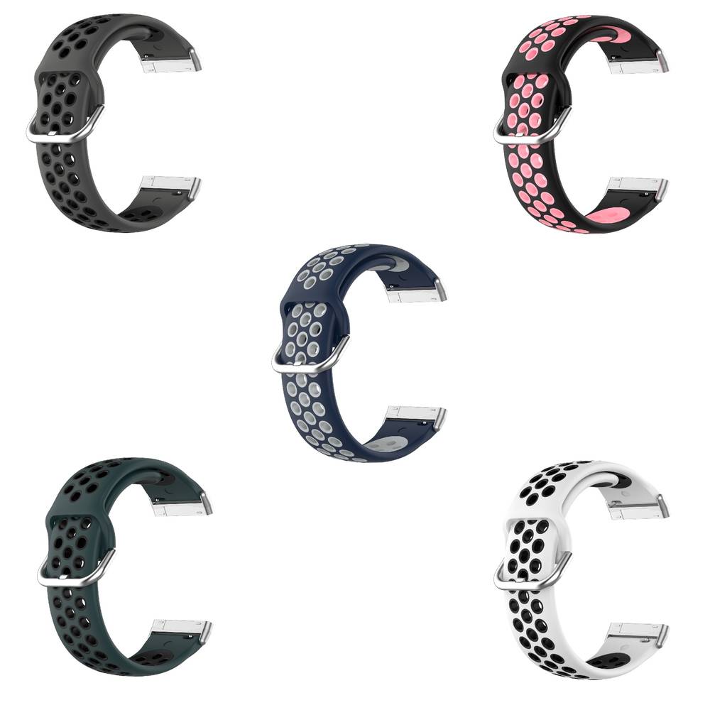 Sport Silicone Replacement Bands for Fitbit Versa 3/ Fitbit Sense Watches  Dark Blue & Grey