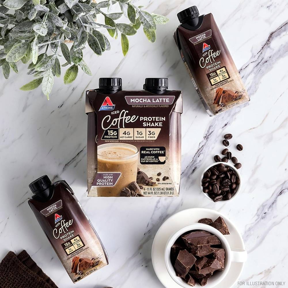Atkins - Iced Coffee Protein Shake (4 Pack)  Cafe Latte