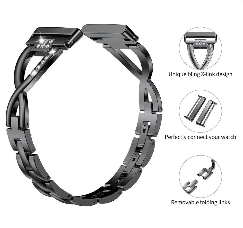 Metal Replacement Band for Fitbit Versa 3/Versa 4/ Fitbit Sense/ Sense 2 Watches  Silver
