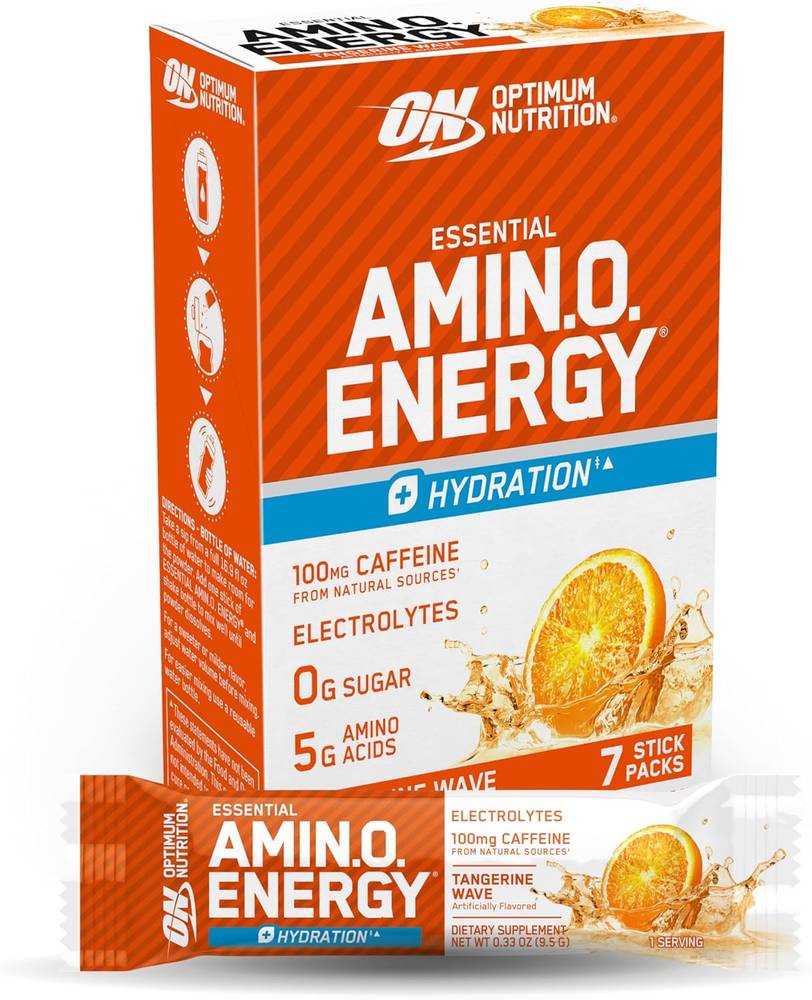  اوبتيموم نيوتريشن - اسينشال امينو انرجي مع الإلكترولايت (7 عبوات) - Optimum Nutrition Essential Amino Energy Hydration 