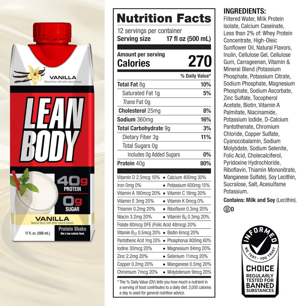  Labrada Nutrition - Lean Body Protein Shake Ready to Drink (500 ml) 
