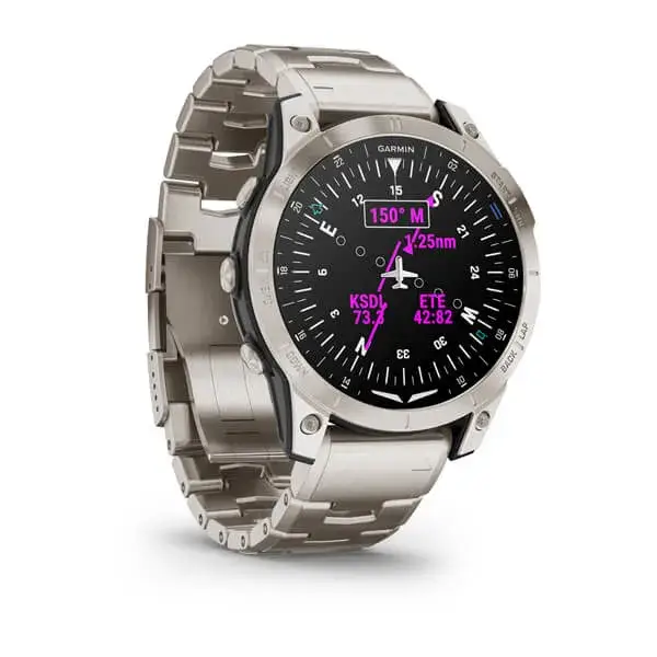 Garmin Watch For Aviators, Model D2 Mach 1  Titanium Bracelet