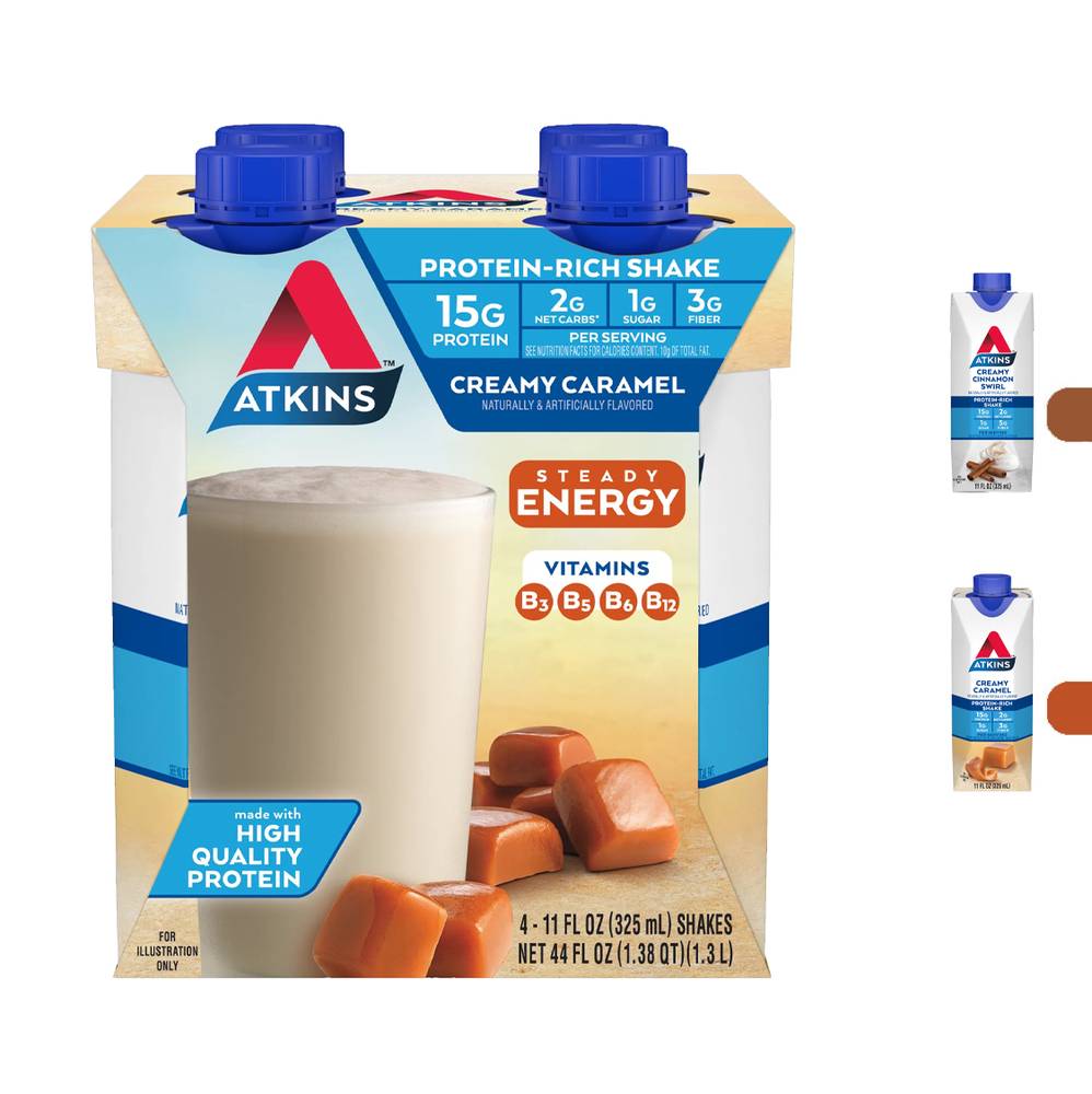 Atkins - Energy High Protein Shake (4 Pack)  Cinnabon