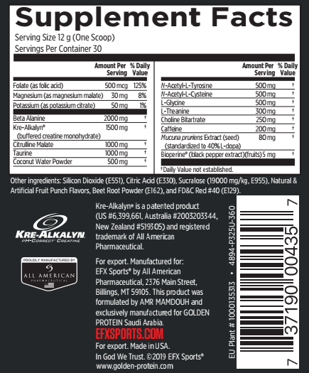 EFX Final Bullet Pre Workout Powder (30 Servings)