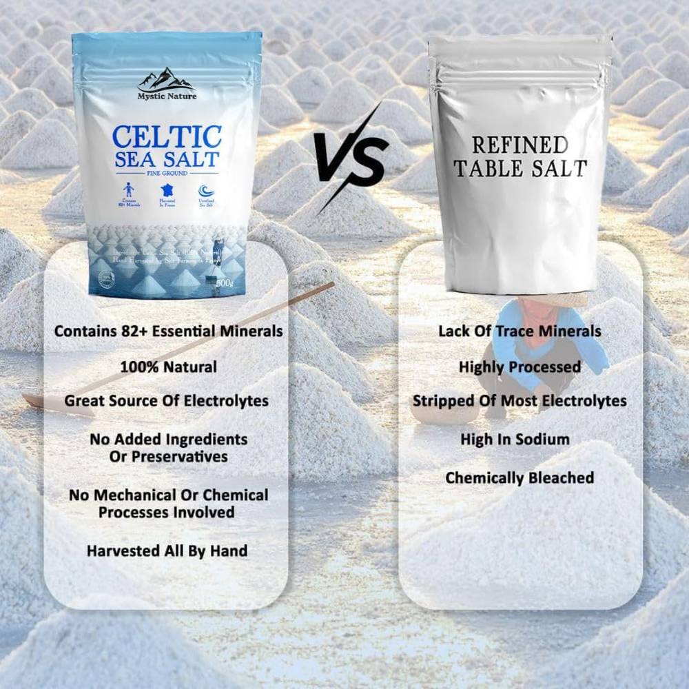 Mystic Nature - Celtic Sea Salt (500g)  Fine Ground