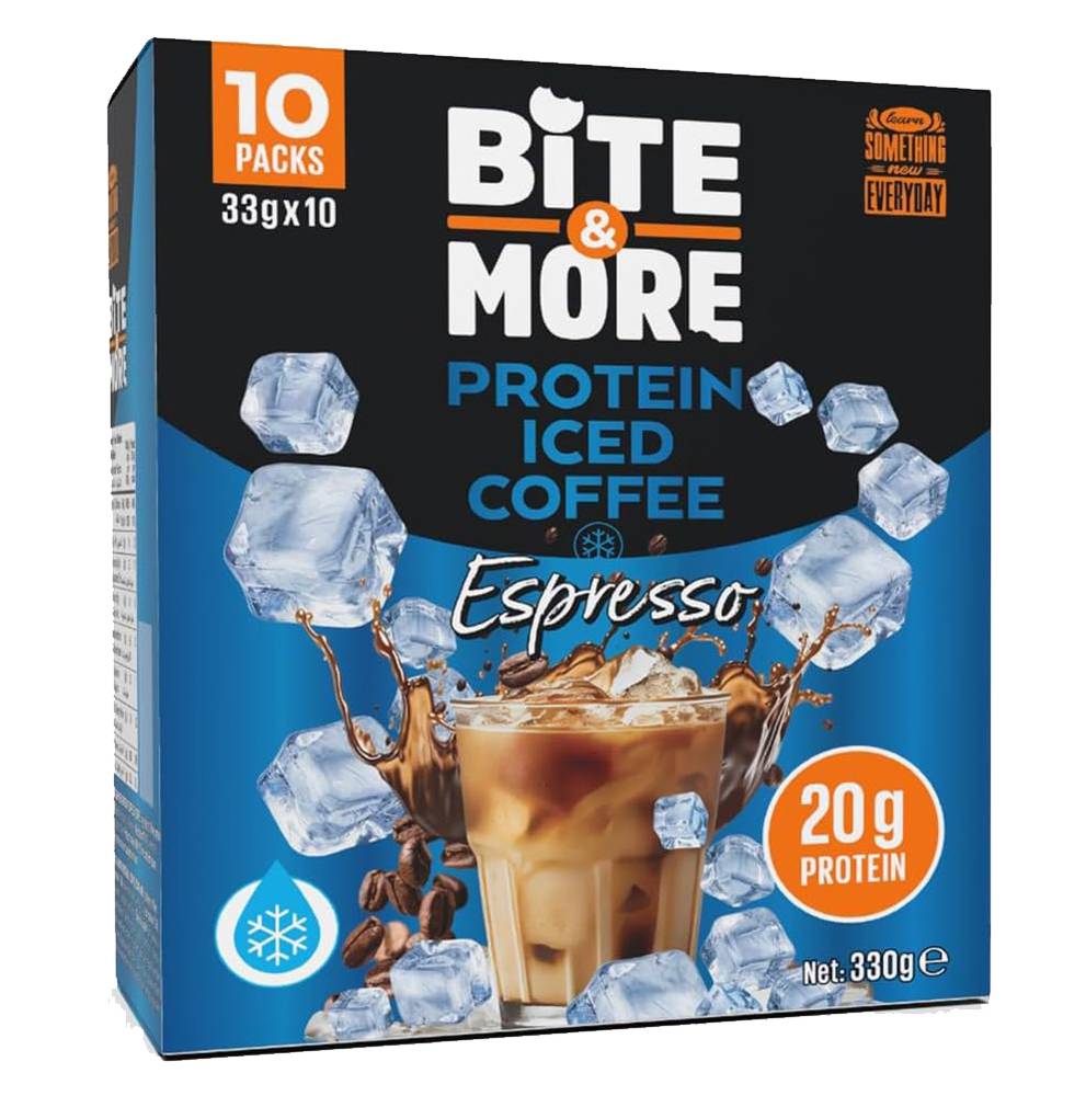  بايت اند مور - ايس كوفي بالبروتين (10 أكياس) - Bite And More Protein Iced Coffee 