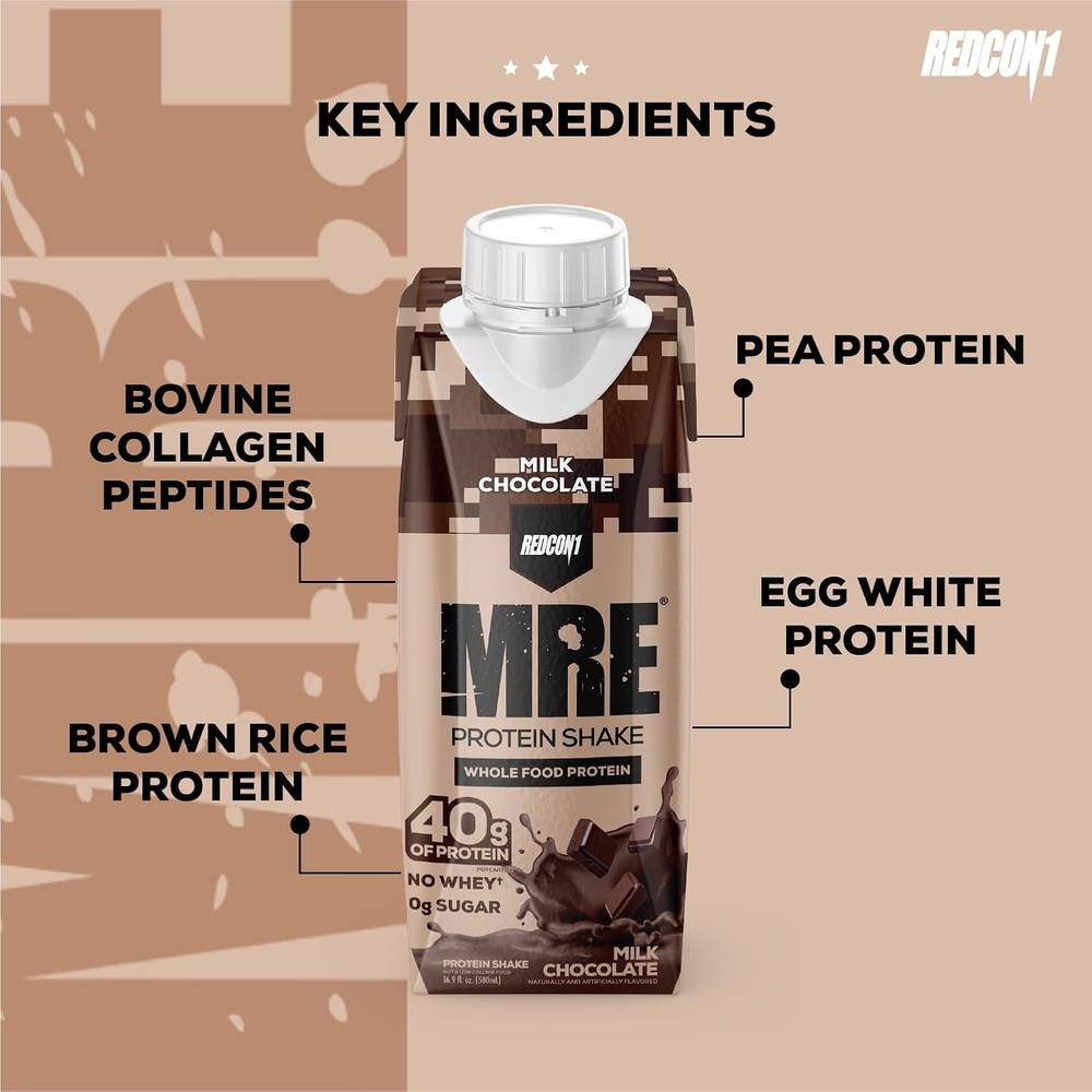 REDCON1 - MRE Ready to Drink Protein Shakes (12 Pack)