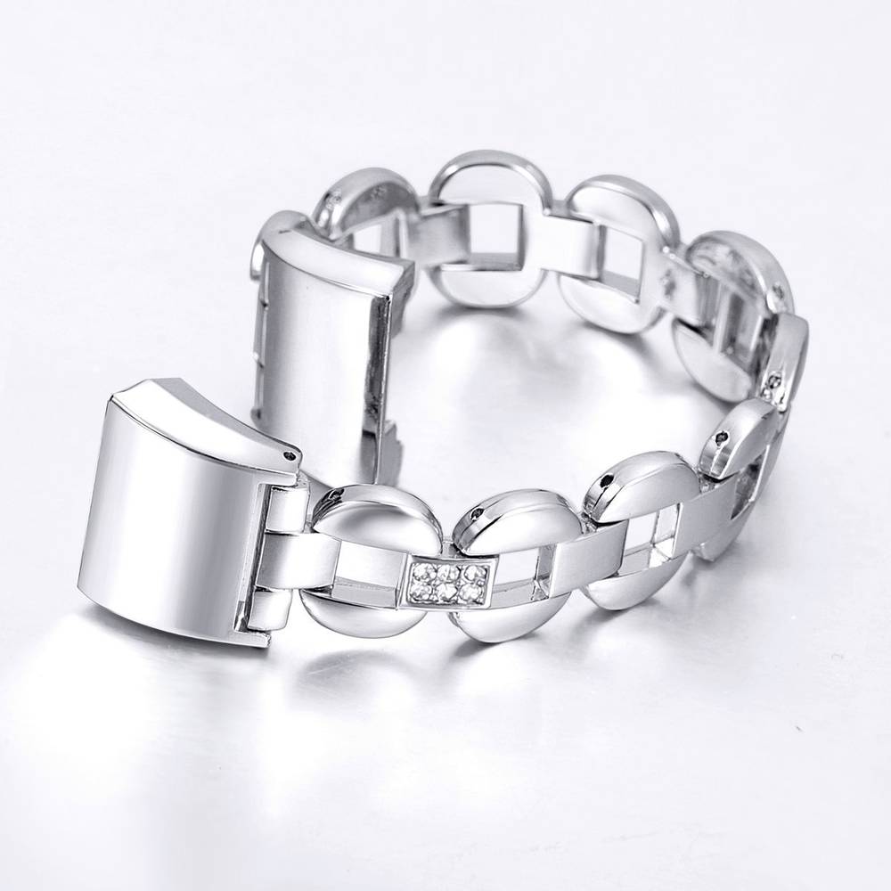 Replacement Band for Fitbit Charge 2, Metal Type  Silver