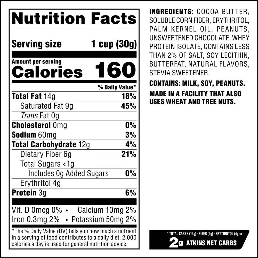 Atkins - Keto Mega Treats Peanut Butter Cups (8 Cups)