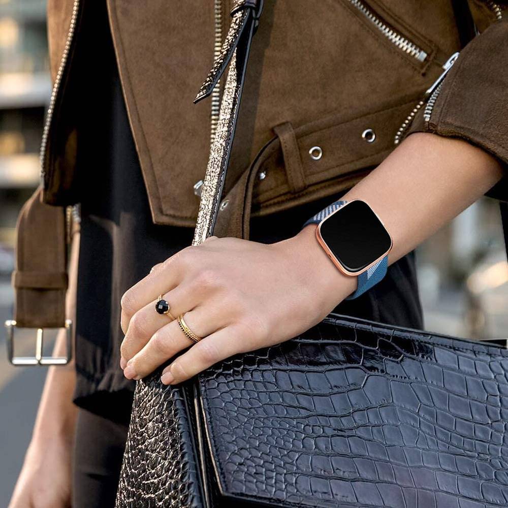 Woven Fabric Replacement Band for Fitbit Versa / Versa Lite / Versa 2 Watch  Purple
