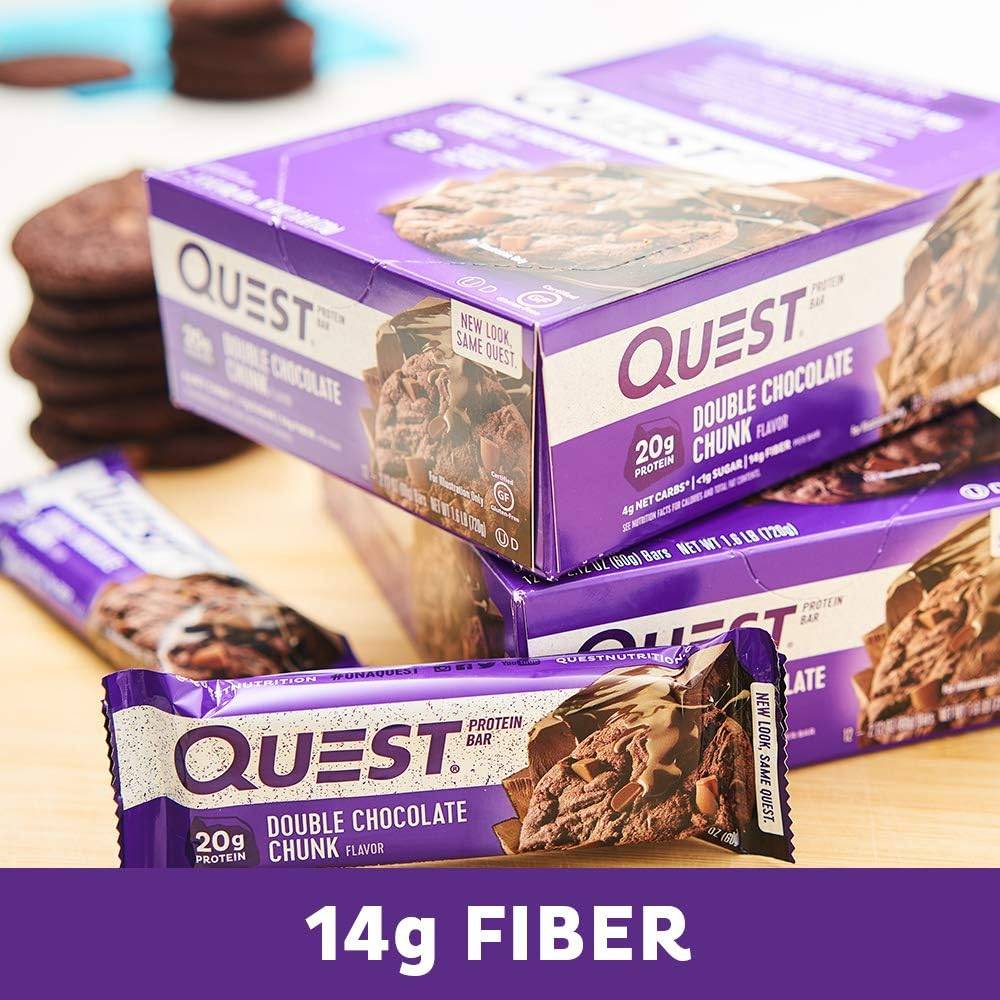 Quest Nutrition - Protein Bar With High Protein (Pack Of 12)  Double Chocolate Chunk