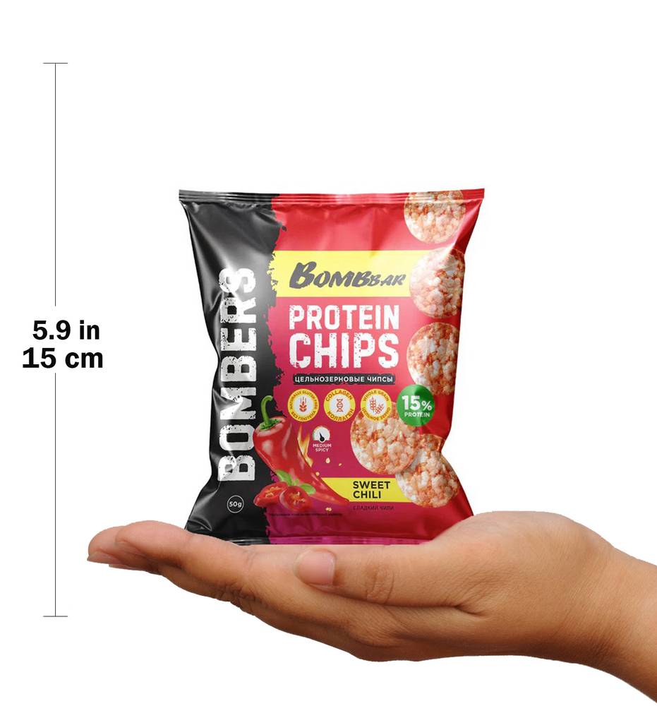 Bombbar - Whole Grain Protein Chips (14 Pieces)  Sweet Chili