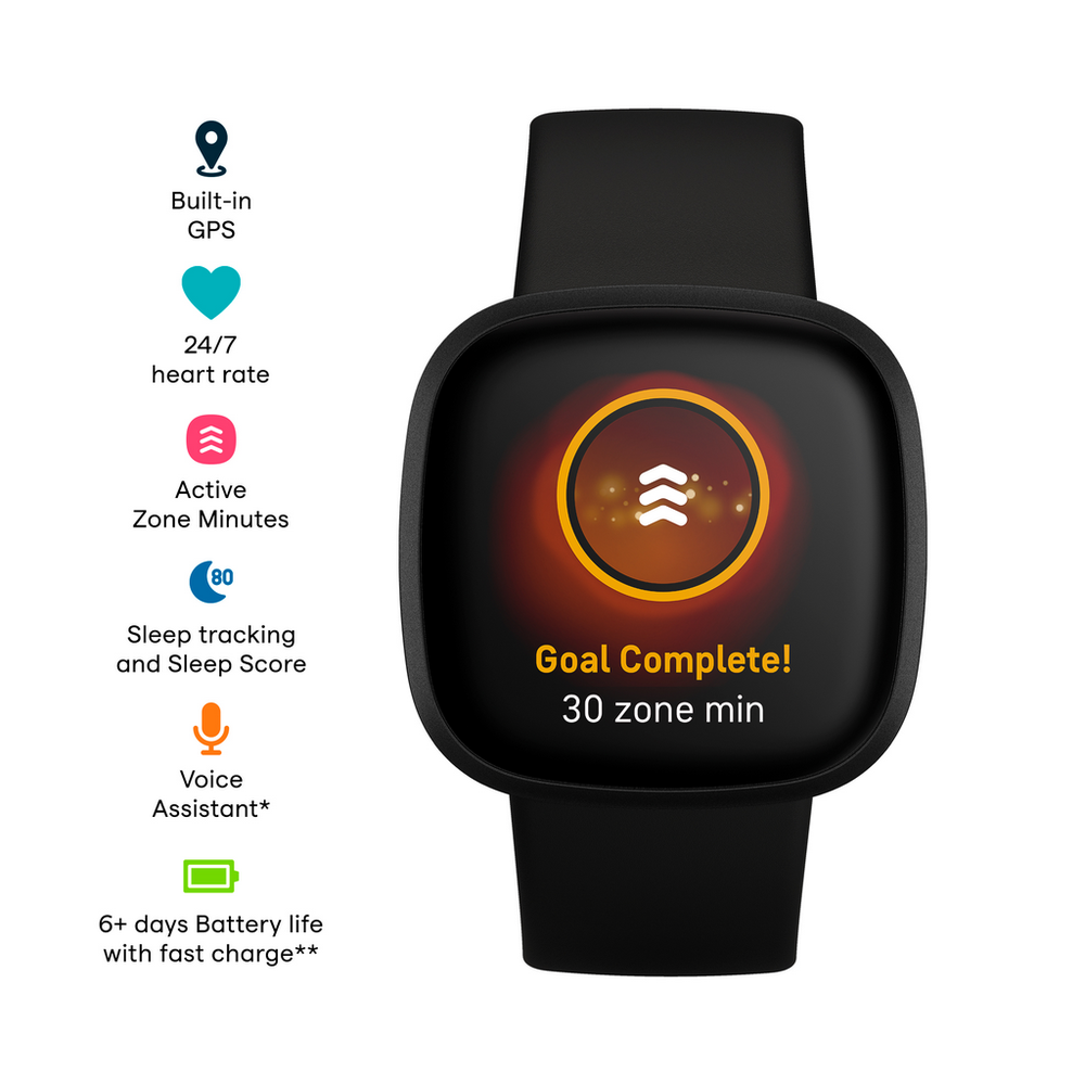 Fitbit Versa 3 Smart Watch  Pink Clay