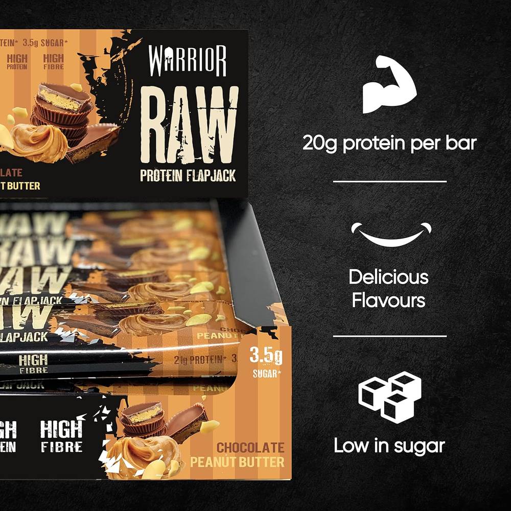 Warrior - Raw Protein Flapjacks (12 Bars)  Chocolate