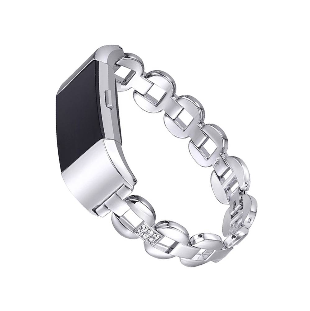 Replacement Band for Fitbit Charge 2, Metal Type  Silver