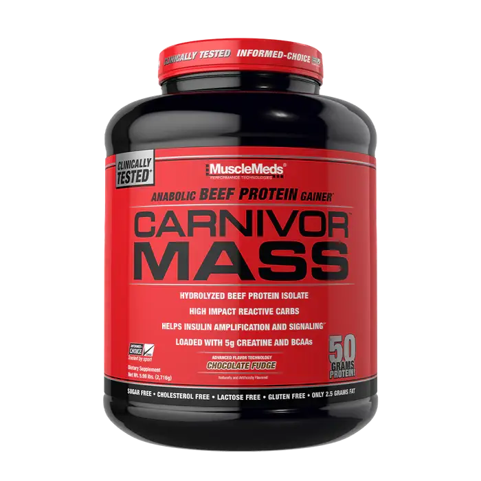 MuscleMeds Carnivor Mass Beef Protein Gainer (2.6 kg)  Chocolate Fudge