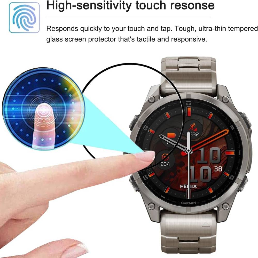 3  Pieces - 3D Screen Protector For Garmin Fenix 8   47mm
