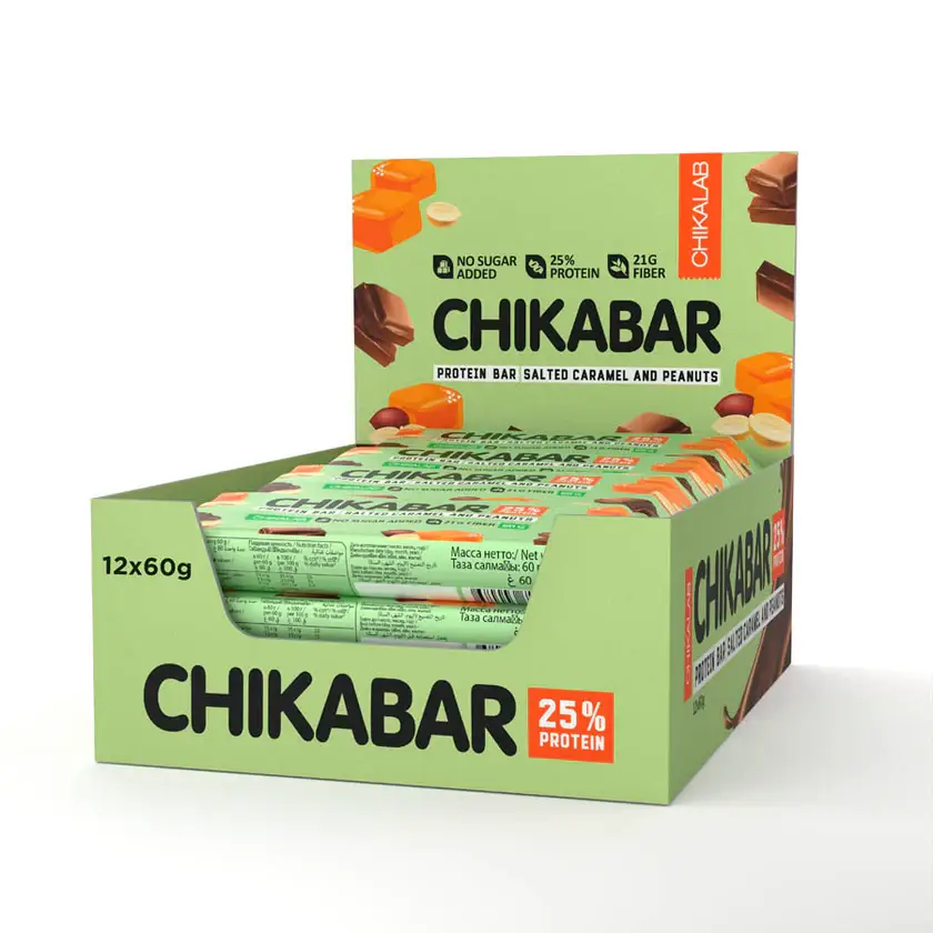  شيكالاب - شيكابار بروتين بار  (12 بار) - CHIKALAB Chikabar High Protein Bar 