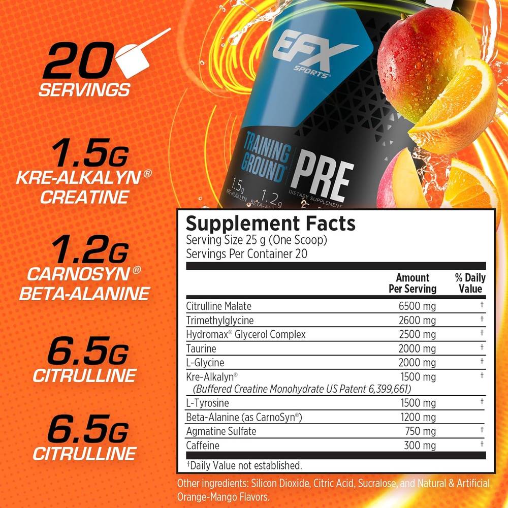 EFX Sports - Training Ground Pre Workout (20 Servings)