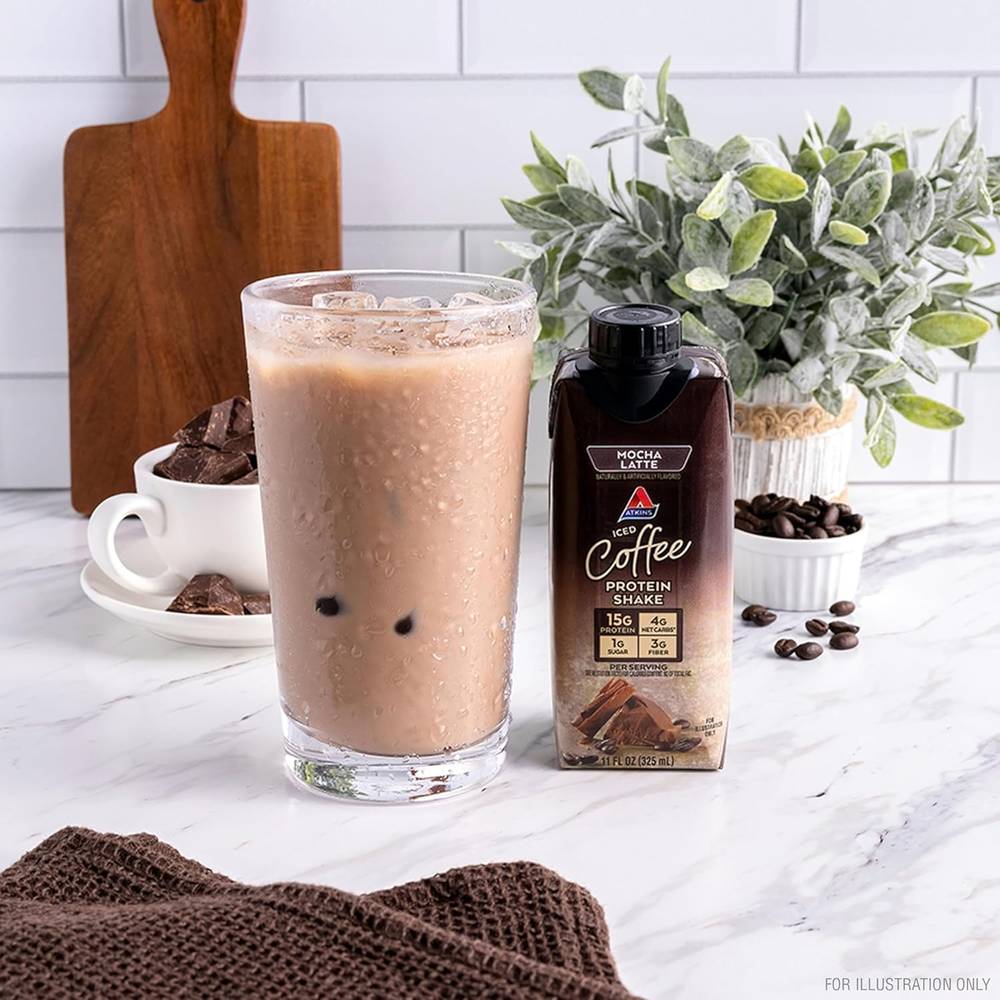 Atkins - Iced Coffee Protein Shake (4 Pack)  Cafe Latte