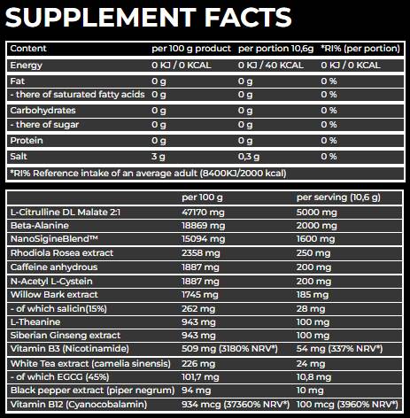 Nano Supps - Hype Beast Pre workout (320 g)  Energy