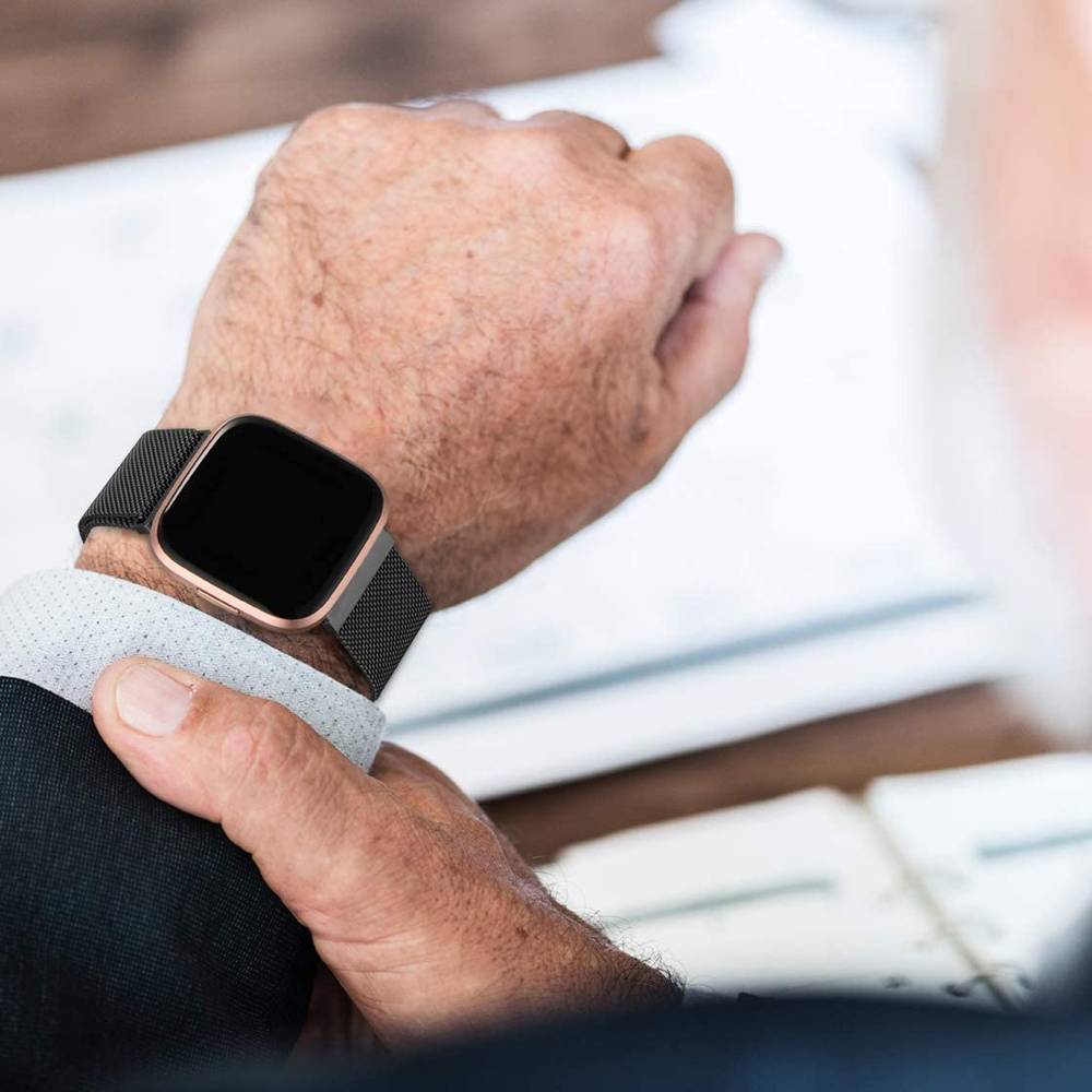 Stainless Steel Replacement Bands for Fitbit Versa / Versa Lite / Versa 2 Watch  Silver