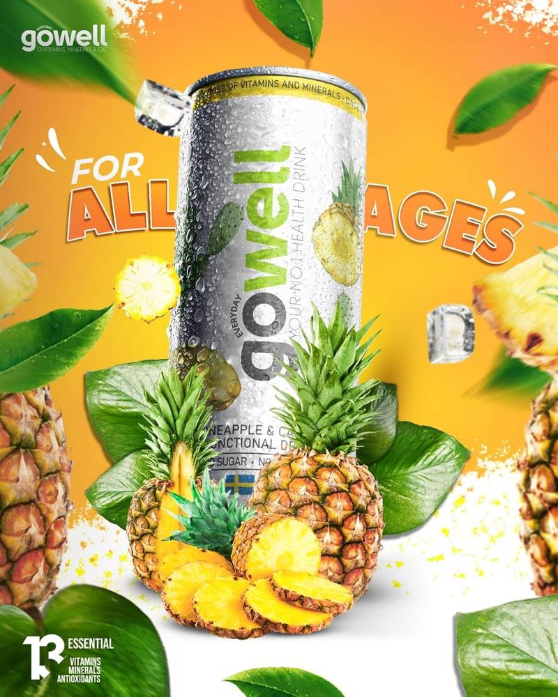 Gowell - Vitamin Drink (Pack of 8)  Strawberry Lime