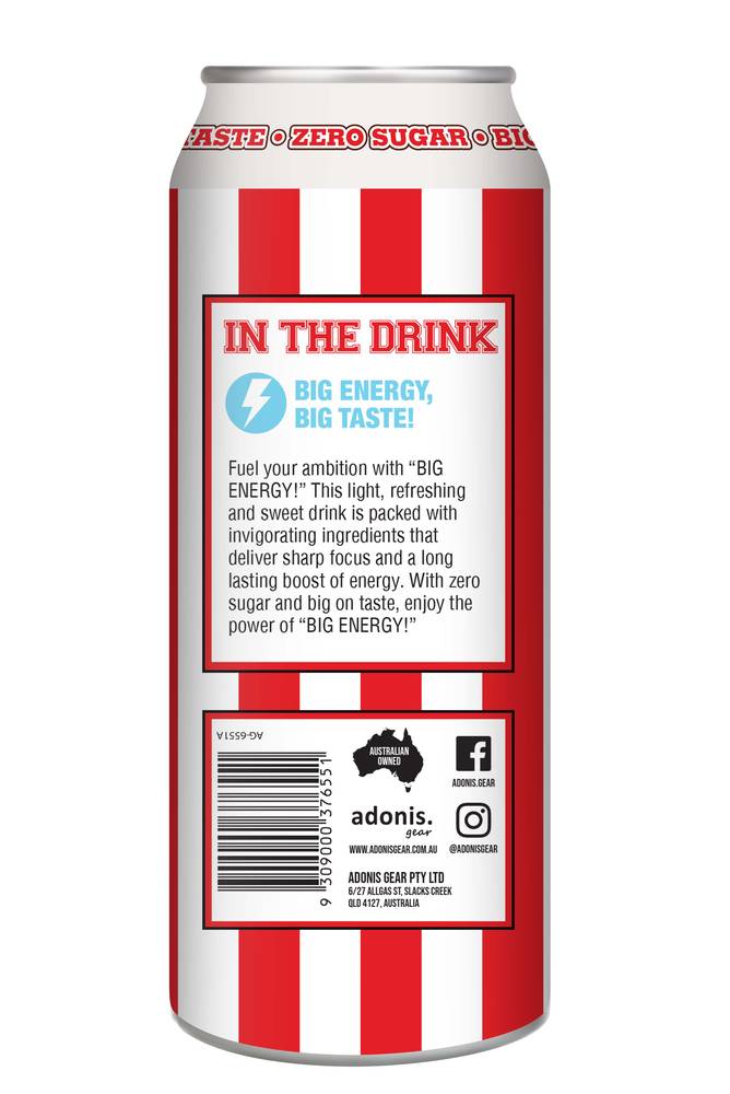 Adonis - Big Energy Drink Zero Sugar (500 ml)  12 pack (carton)