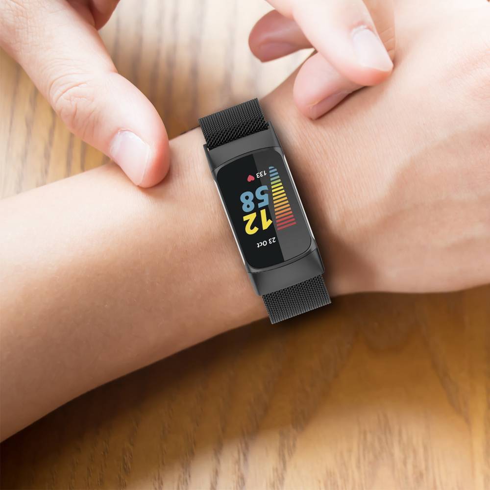 Stainless Steel Replacement Band For Fitbit Charge 5 / Charge 6 Watch  Grey