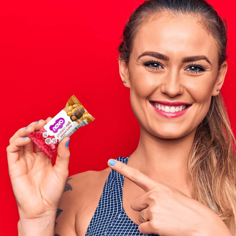 NOVO - Protein Roll Bars (Box Of 18)  Salted Caramel