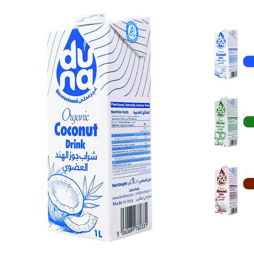 دنا - حليب عضوي غير محلى (1 لتر) - Duna Organic Drink Unsweetened
