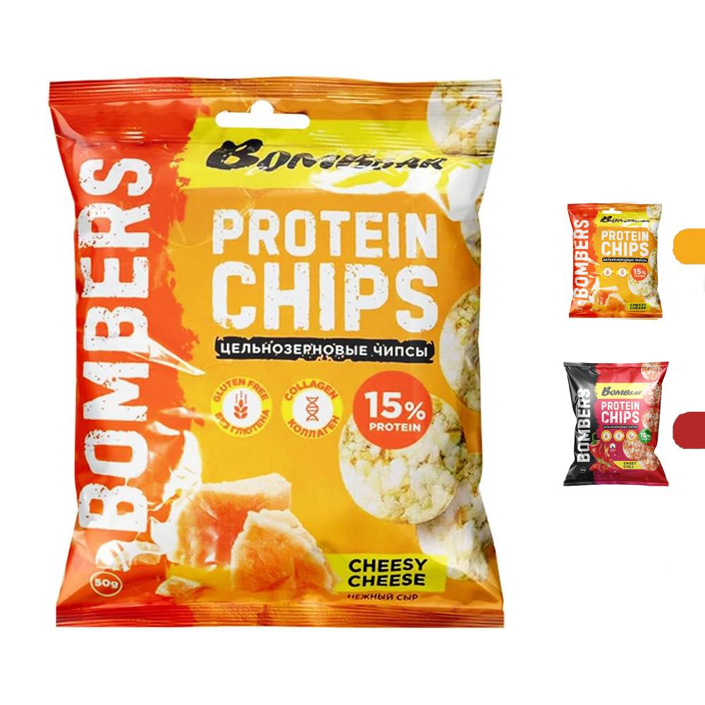 Bombbar - Whole Grain Protein Chips (14 Pieces)  Cheese