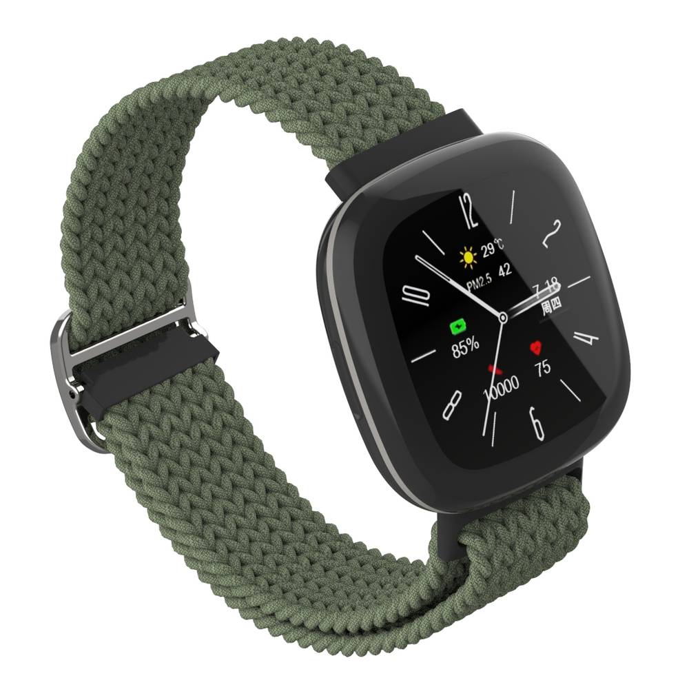 Braided Nylon Fabric Replacement Band Fitbit Versa 3/Versa 4/Sense/Sense 2  Red