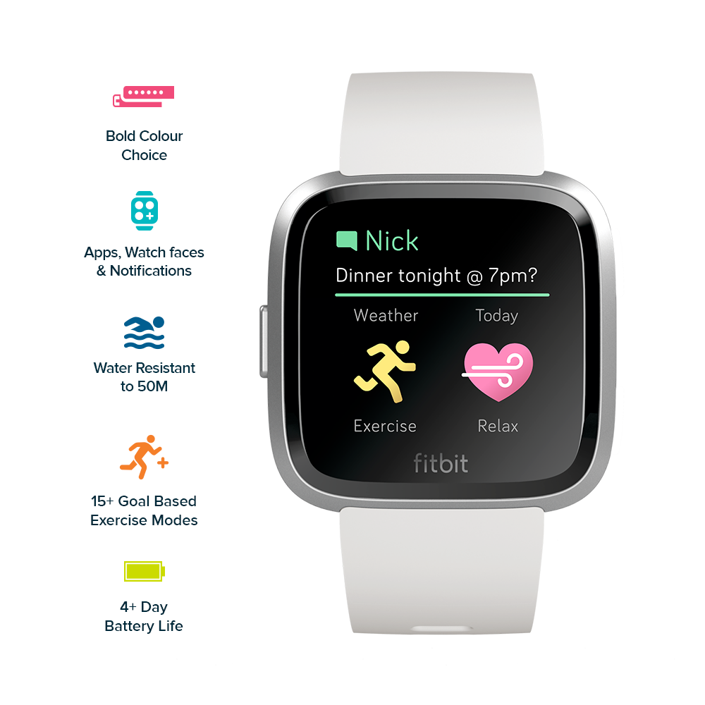 Fitbit Versa Lite Smart Watch  White