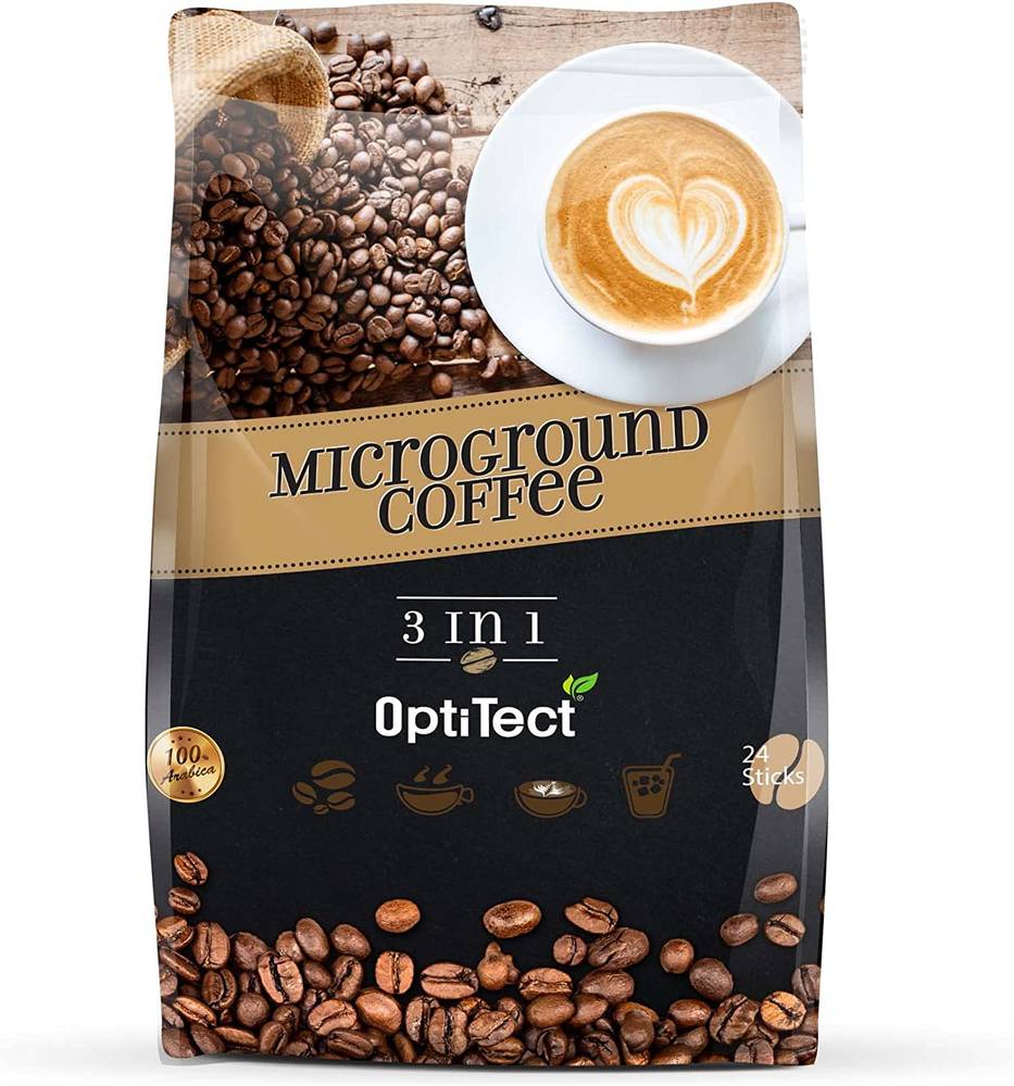 Laperva Optitect Arabica Microground Coffee 3 in 1, (24 Stick Packs)