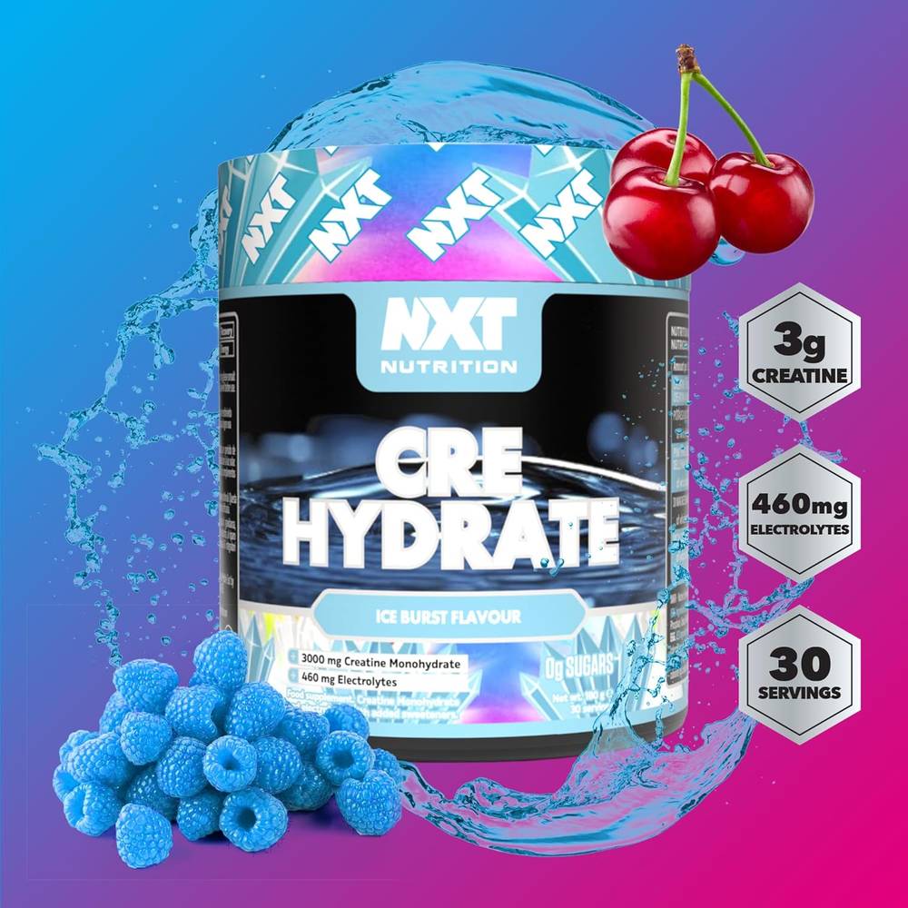  نكست نيوتريشن - كرياتين مونوهيدرات مع الإلكتروليتات (180 جم) - NXT Nutrition Creatine Hydrate with Electrolytes 