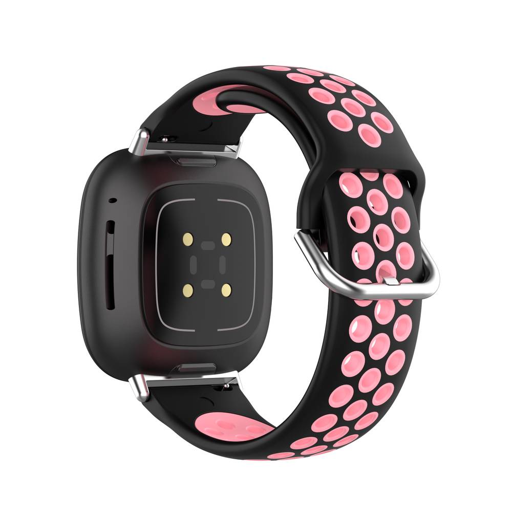 Sport Silicone Replacement Bands for Fitbit Versa 3/ Fitbit Sense Watches  Dark Blue & Grey