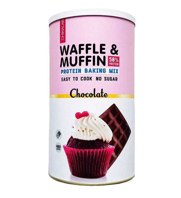  شيكالاب - خليط الوافل والمافن بروتين خالي من السكر (480 جم) - Chikalab - Waffle & Muffin Protein Baking Mix 
