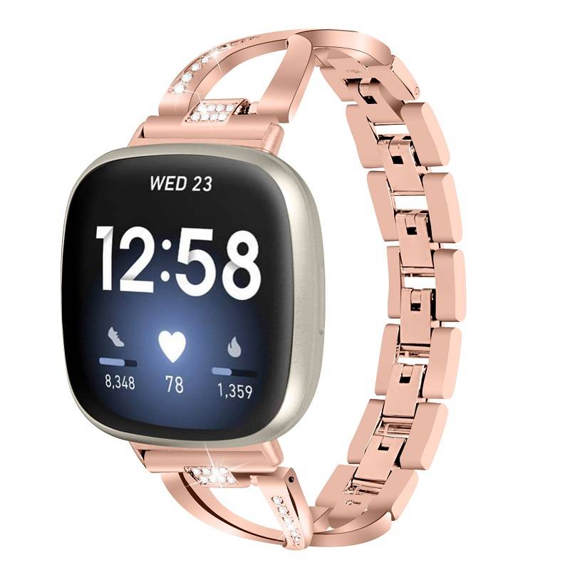 Metal Replacement Band for Fitbit Versa 3/Versa 4/ Fitbit Sense/ Sense 2 Watches  Silver