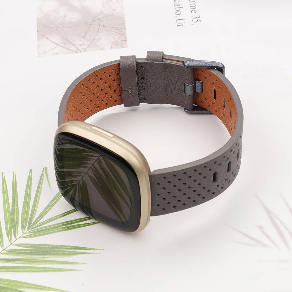 Leather Replacement Band for Fitbit Versa 3/ Fitbit Sense Watches  Pink