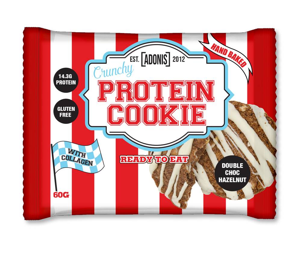 Adonis - Crunchy Protein Cookies (Box Of 12)  Chocolate With Hazelnut