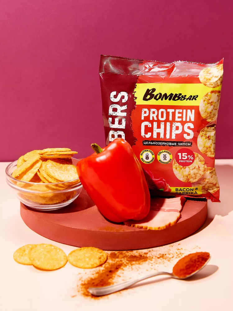 Bombbar - Whole Grain Protein Chips (14 Pieces)  Sweet Chili
