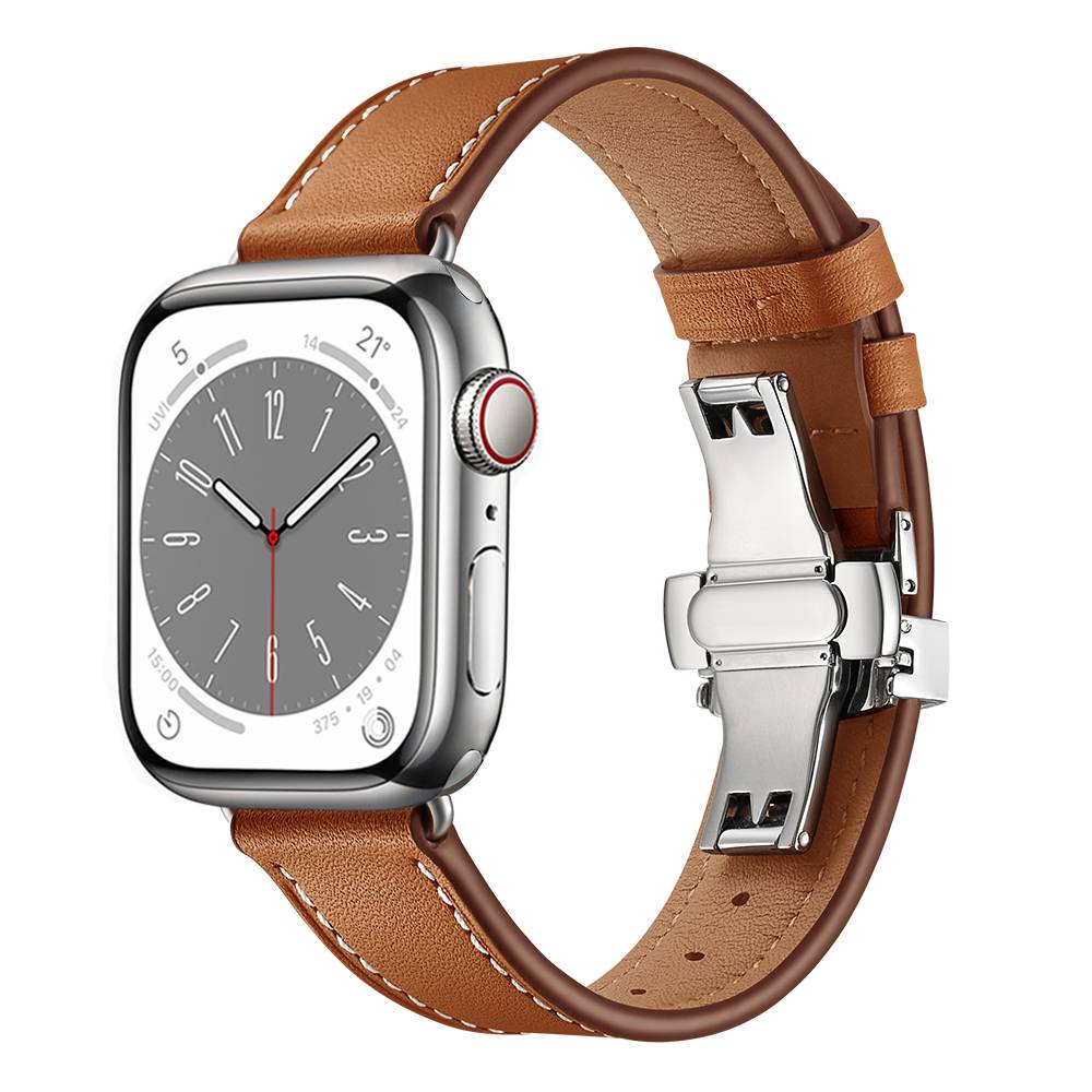 Leather Replacement Band  For Apple Watches  42mm-44mm-45mm-46mm-49mm  Beige