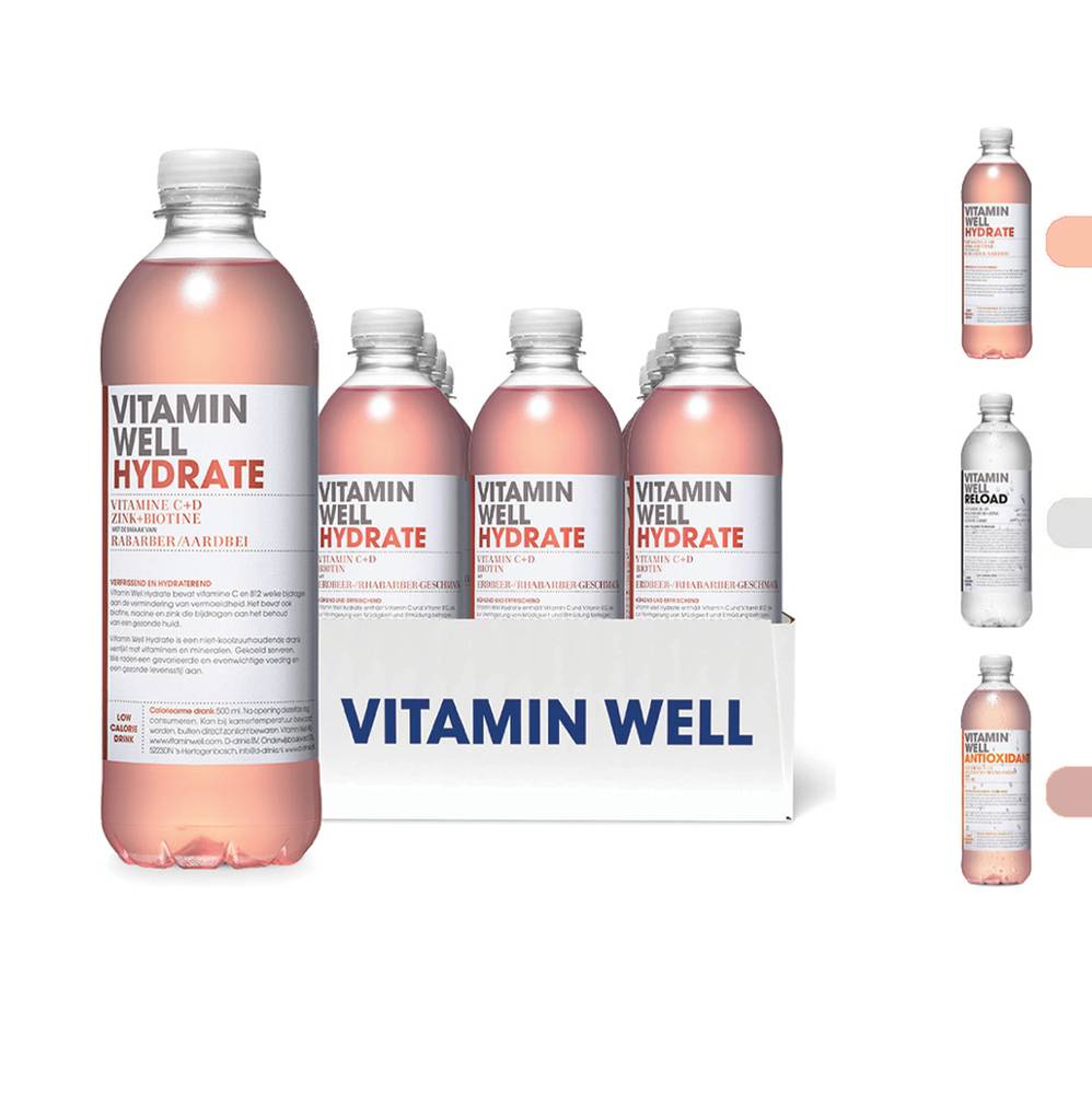 Vitamin Well - Flavoured Water With Vitamins and Minerals (Pack of 12)  Reload Lemon/Lime