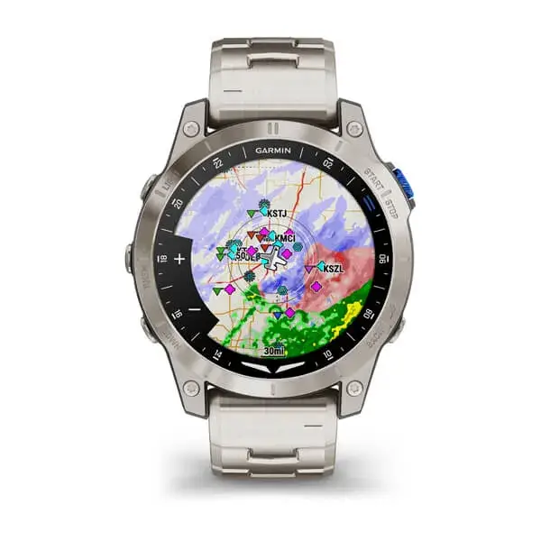 Garmin Watch For Aviators, Model D2 Mach 1  Titanium Bracelet