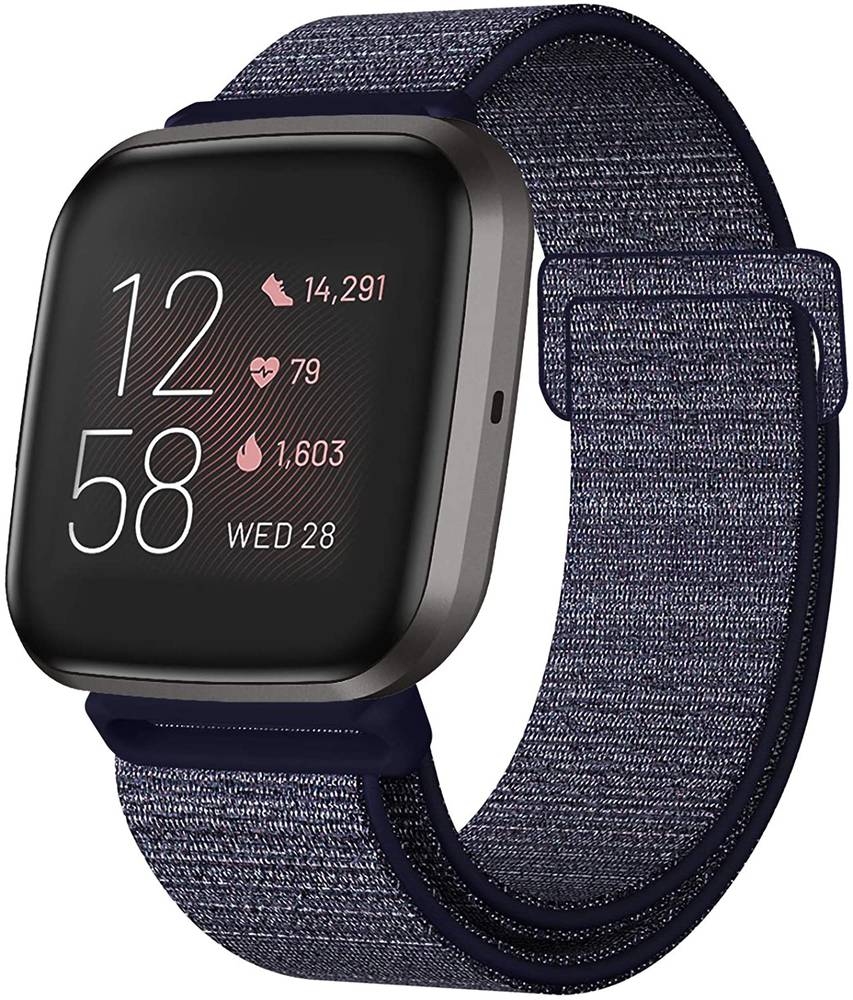 Nylon fabric Replacement Band for Fitbit Versa / Versa Lite / Versa 2  Pink Sand