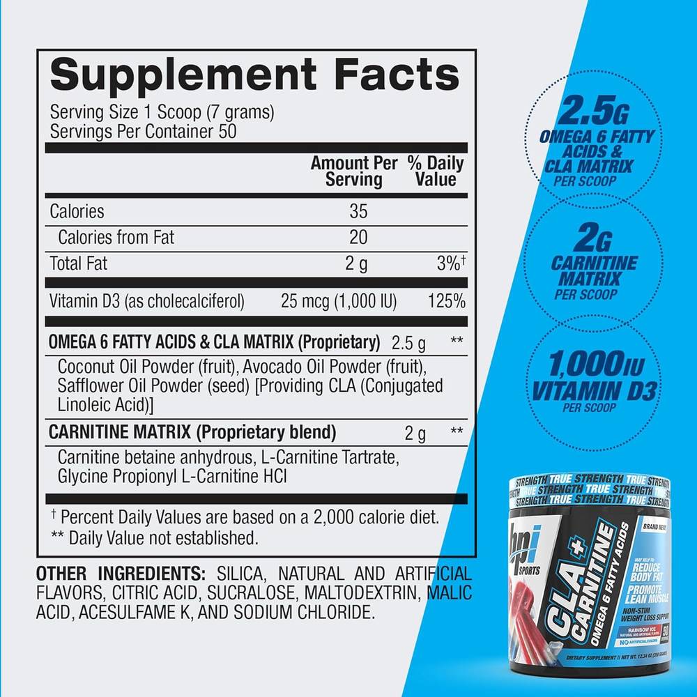  بي بي أي سبورتس‏ - سي ال ايه+ كارنيتين حارق دهون عالي التركيز (50 حصة),BPI Sports, CLA+ Carnitine 