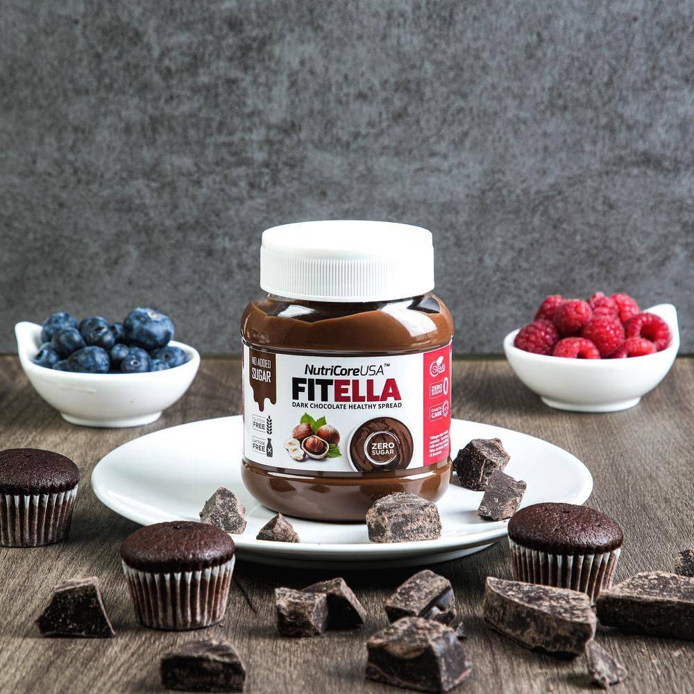 NutriCore Fitella Protein, Sugar Free Chocolate Spread (350g)  Original Chocolate (Max Protein)